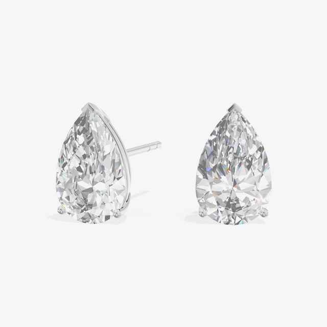 Pear Solitaire Stud Earrings (1.59 ct. tw.) in 18K White Gold