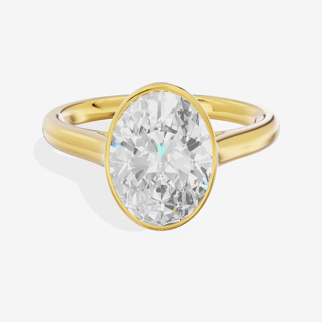 East-West Bezel Oval Engagement Ring (2.1 ct.) in 14K Yellow Gold