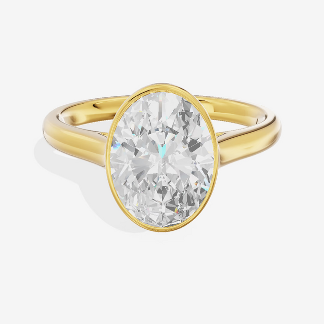 East-West Bezel Oval Engagement Ring (2.1 ct.) in 14K Yellow Gold