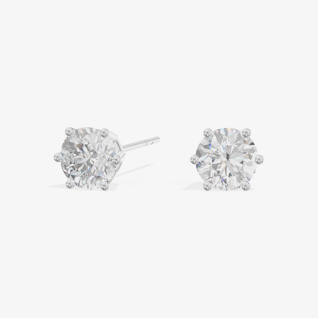 Six-Prong Round Stud Earrings (2/3 ct. tw.) in 18K White Gold