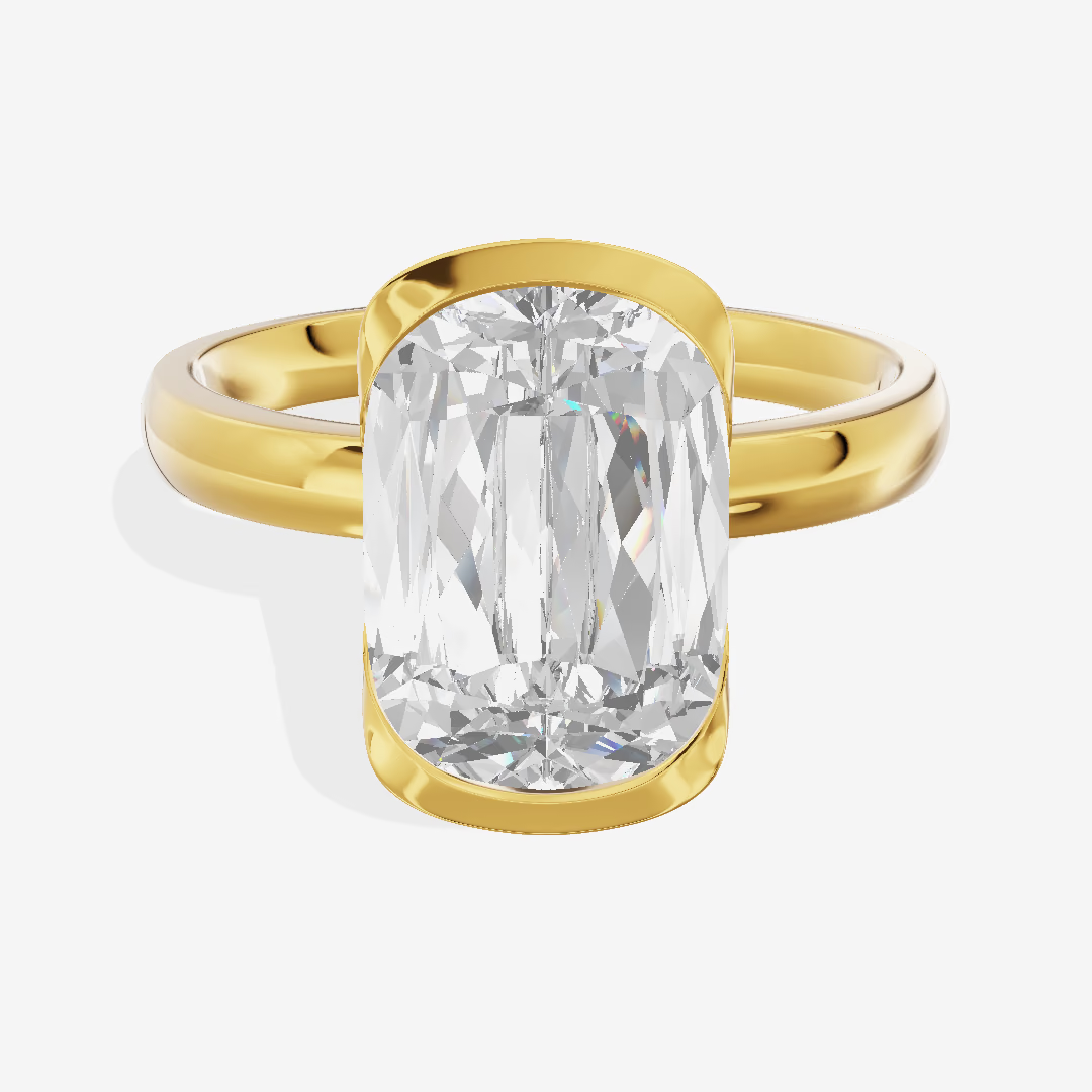 East-West Ashoka Low Profile Engagement Ring (3.09 ct.) in 14K Yellow Gold