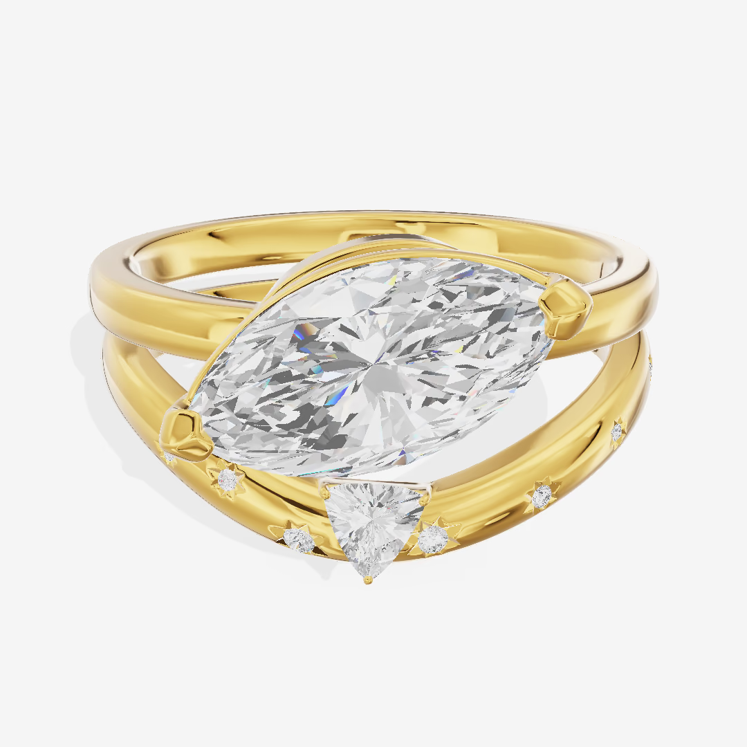 Marquise Engagement Ring (3.02 ct. tw.) in 18K Yellow Gold