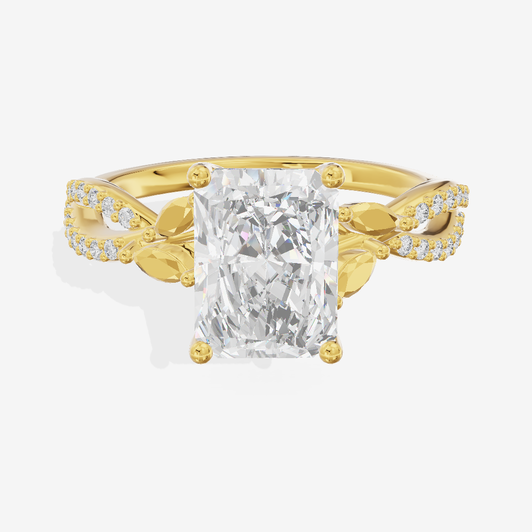Luxe Domeline 1.5mm Radiant Solitaire Engagement Ring (1/8 ct. tw.) in 18K Yellow Gold