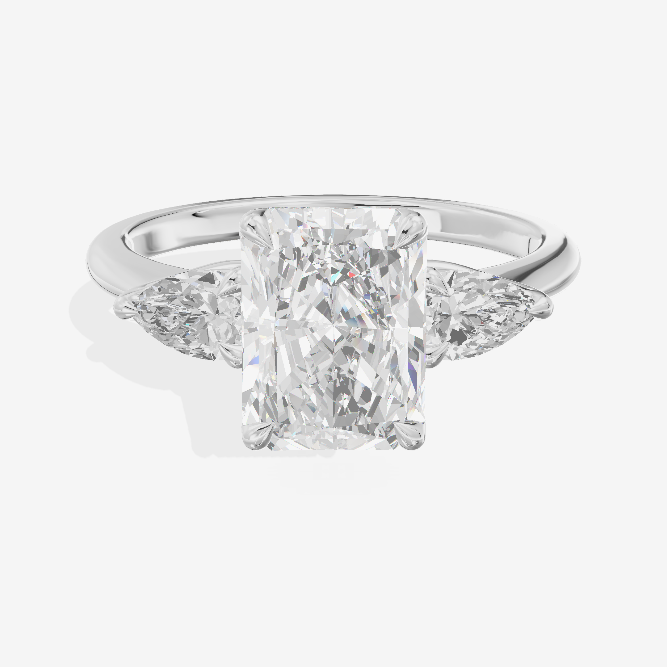 Modern Triade Radiant Three Stone Engagement Ring (1/2 ct. tw.) in 18K White Gold