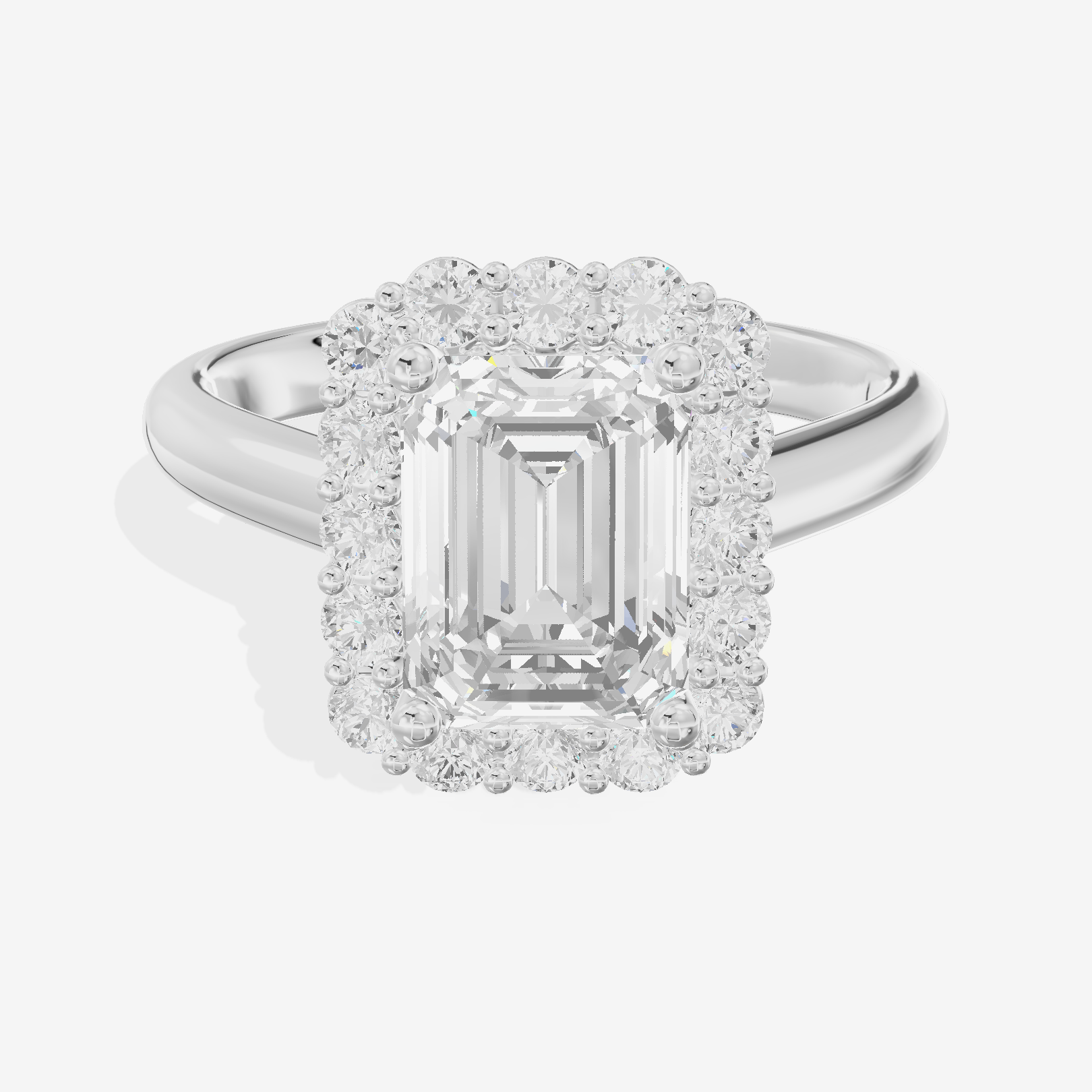 Liviana Emerald Halo Engagement Ring (2/5 ct. tw.) in Platinum