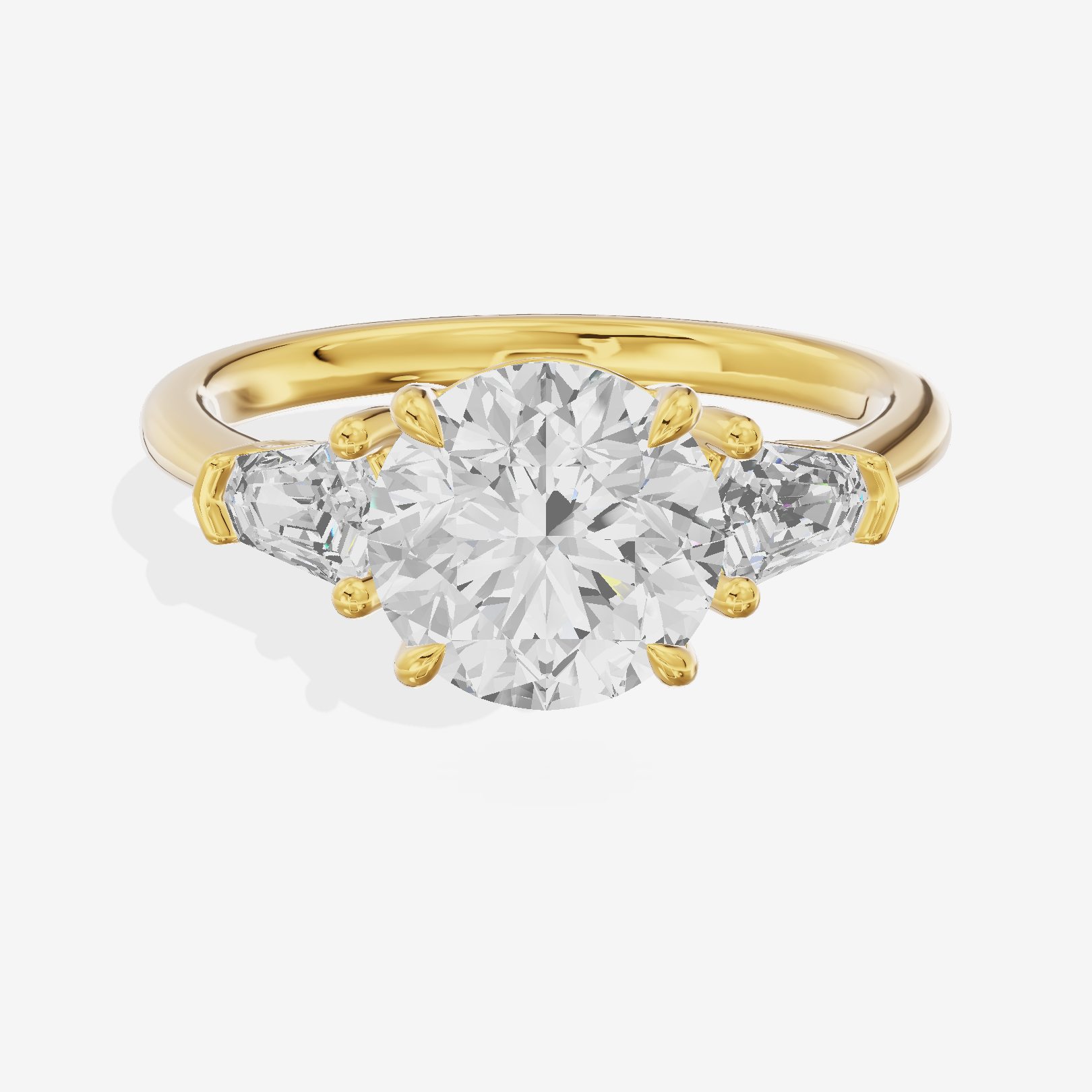 Maia Three Stone Round Engagement Ring (1/4 ct. tw.) in 14K Yellow Gold