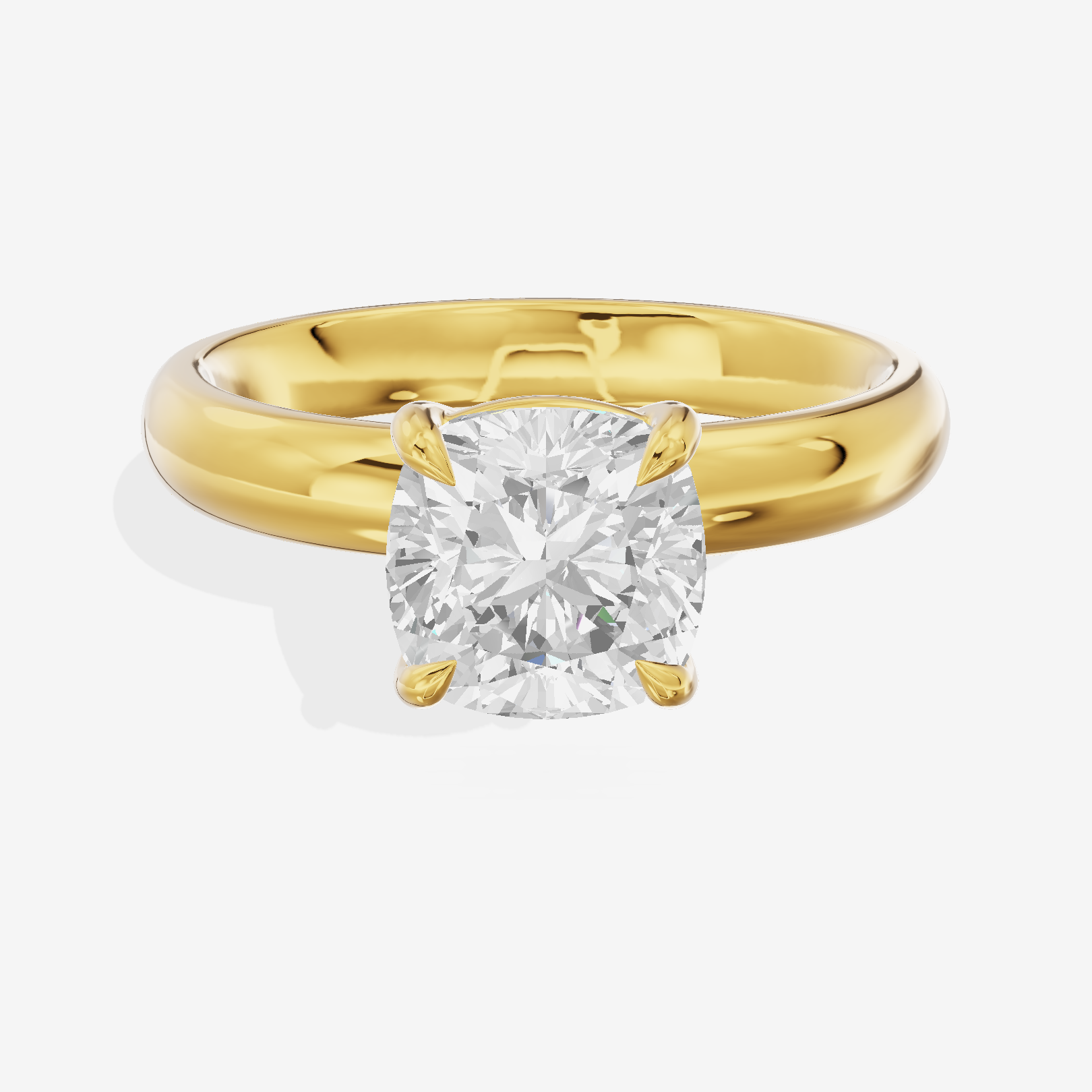 Whisper 3mm Cushion Solitaire Engagement Ring in 14K Yellow Gold