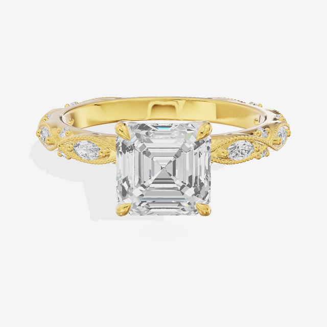 Vintage Whisper Asscher Engagement Ring (1/4 ct. tw.) in 14K Yellow Gold