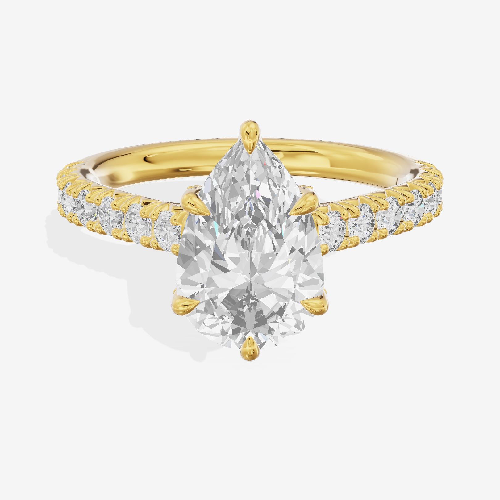One of One Hidden Halo Pear Engagement Ring (1/2 ct. tw.) in 14K Yellow Gold