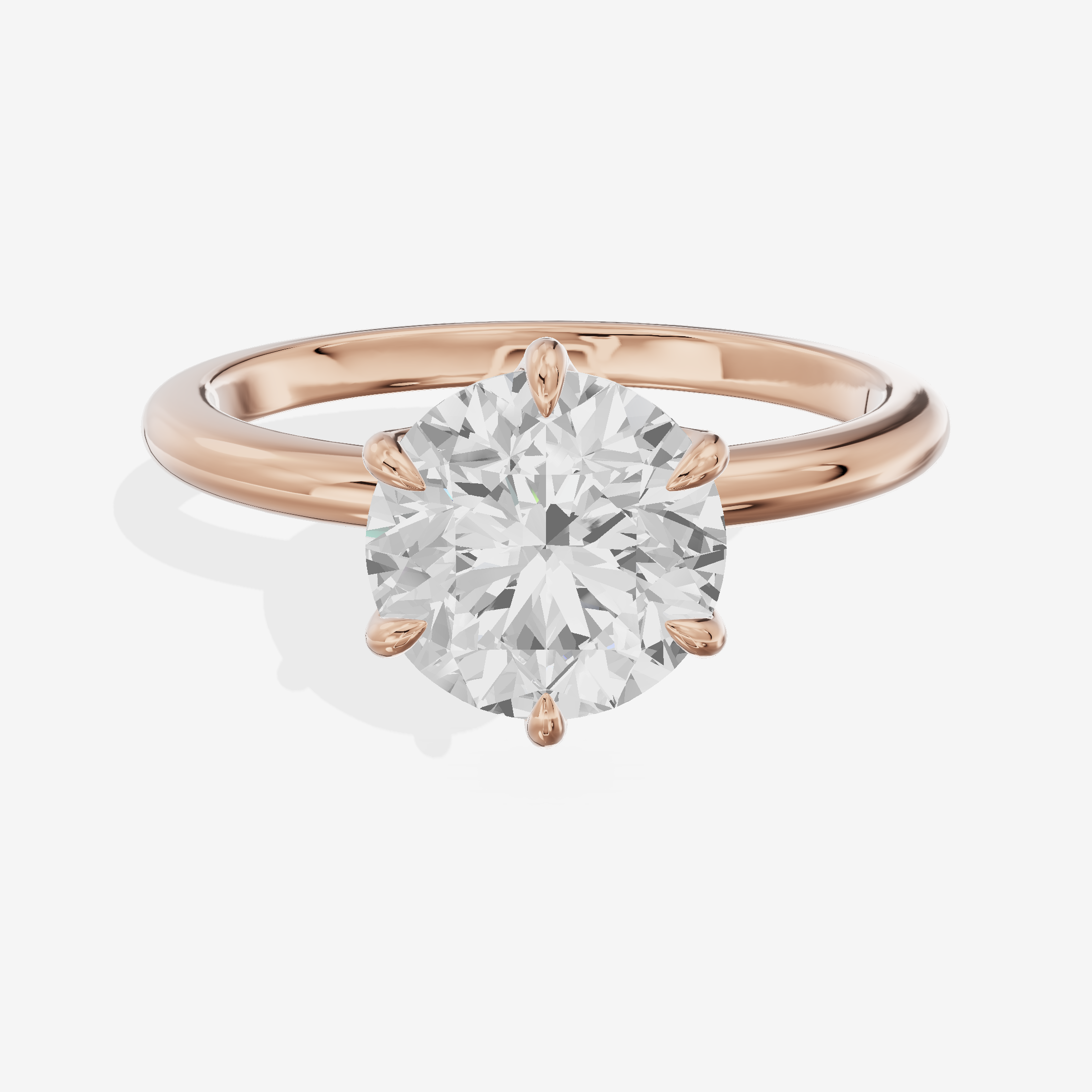 Solea Hidden Halo Round Engagement Ring (1/15 ct. tw.) in 18K Rose Gold