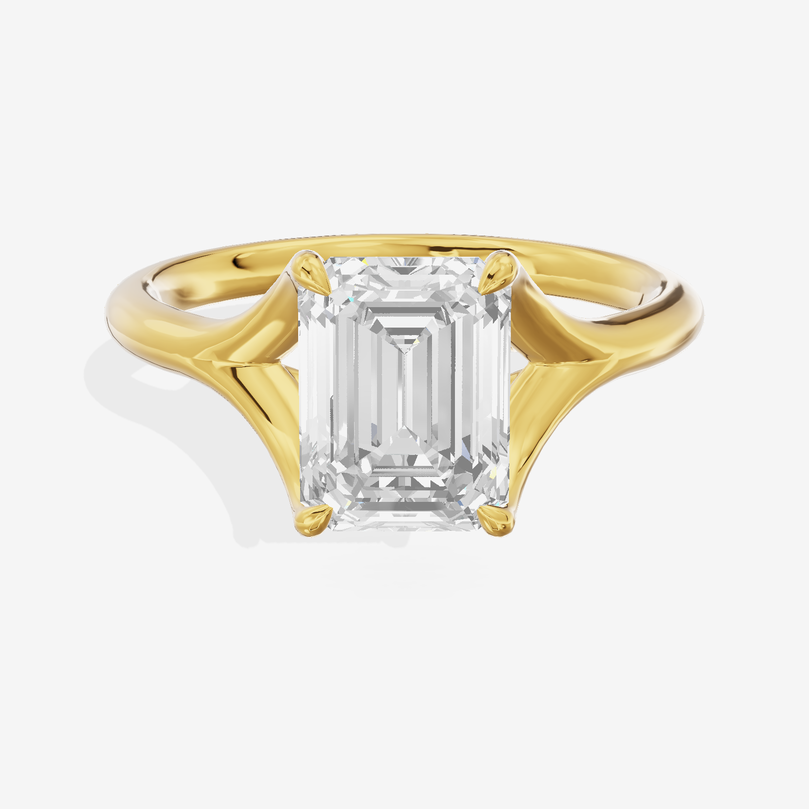 One of One Grand 3mm Emerald Solitaire Engagement Ring (1/3 ct. tw.) in 14K Yellow Gold