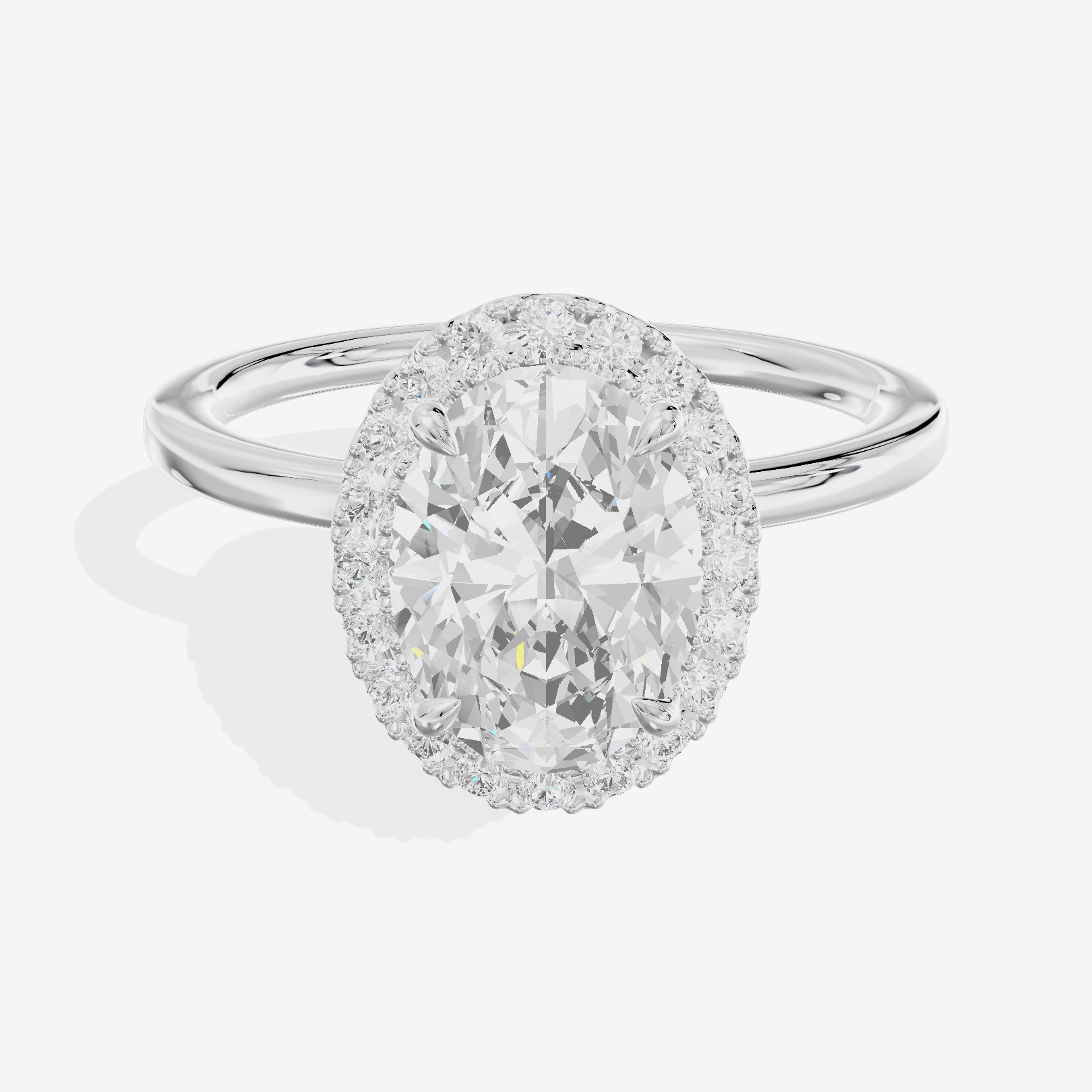 Lumina Halo Ring Oval Engagement Ring (1/4 ct. tw.) in 18K White Gold