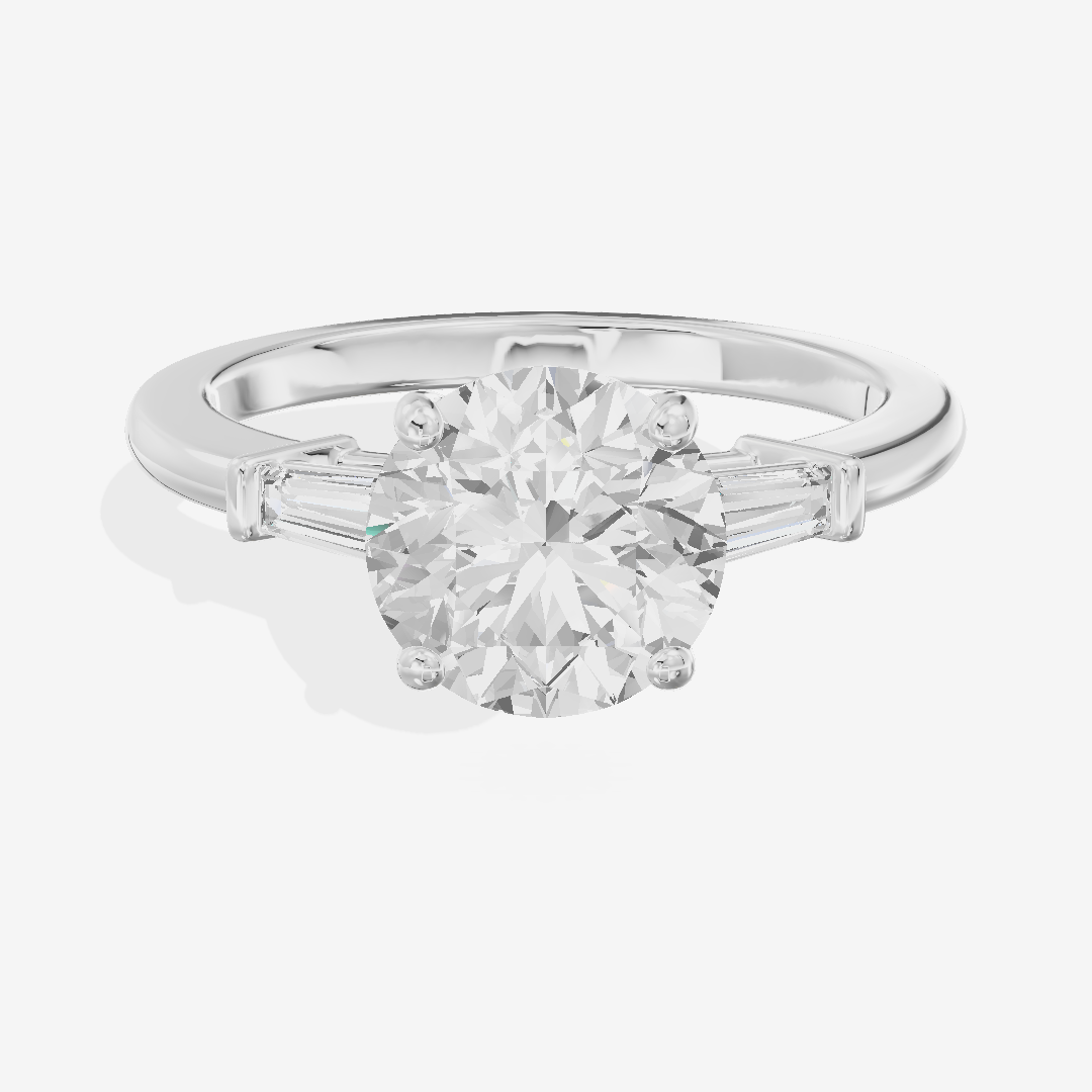 Eternal Coeurine Three Stone Round Engagement Ring (1/5 ct. tw.) in 18K White Gold
