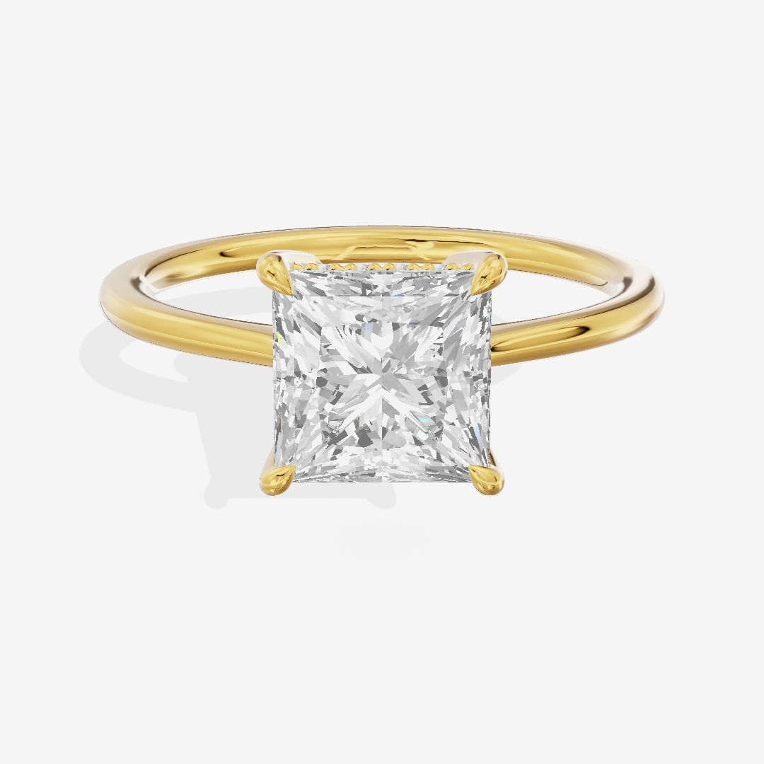 Liviana Three Stone Princess Engagement Ring (1/4 ct. tw.) in 18K Yellow Gold