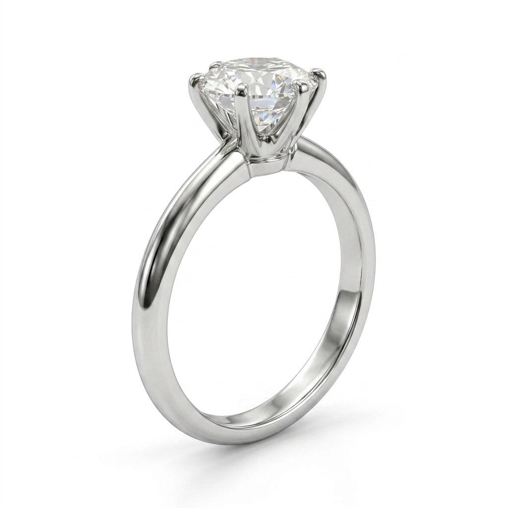 Solitaire Round Engagement Ring (2.83 ct.) in Platinum