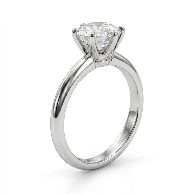 Solitaire Round Engagement Ring (2.83 ct.) in Platinum