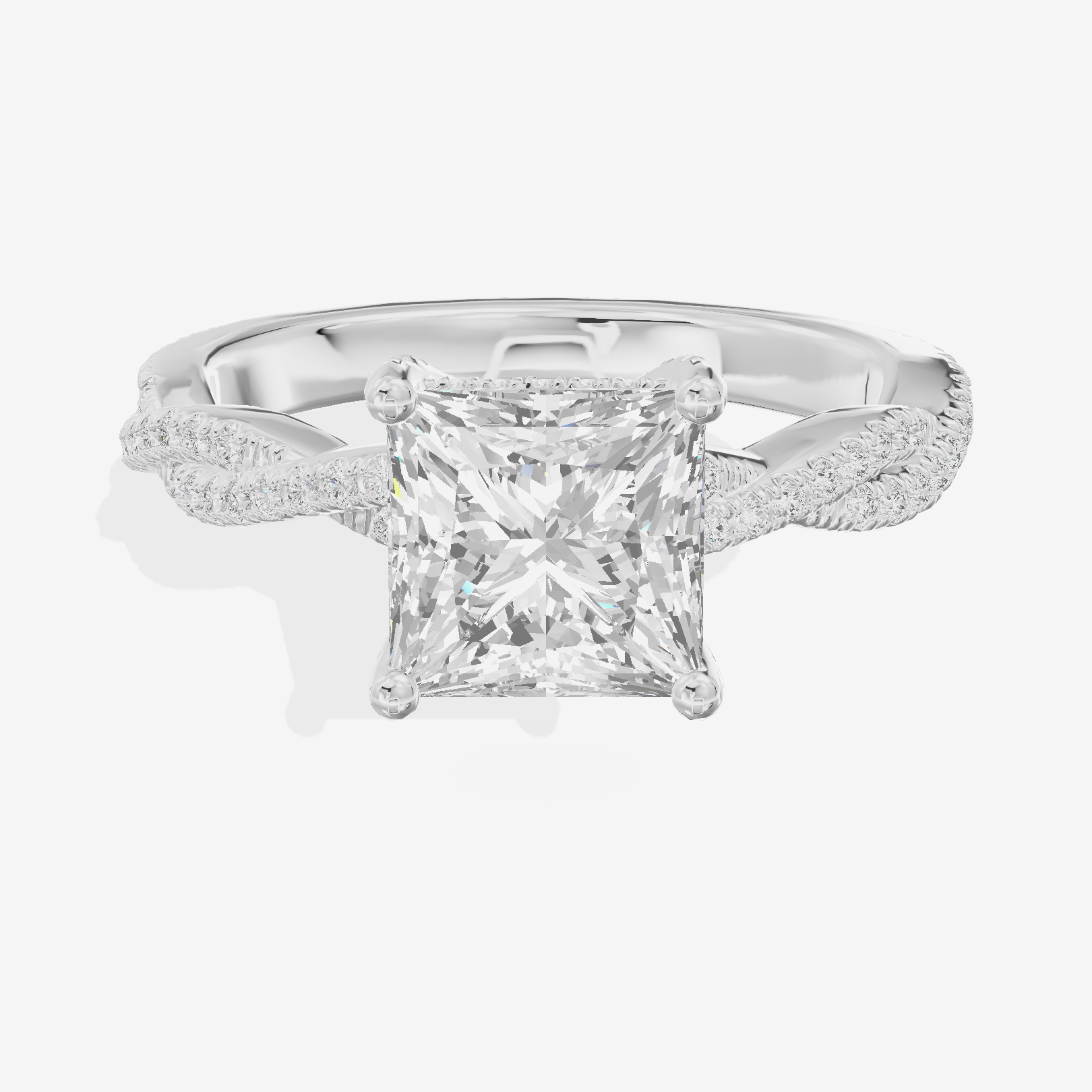 Luxe Twine Princess Twisted Engagement Ring (1/3 ct. tw.) in 14K White Gold