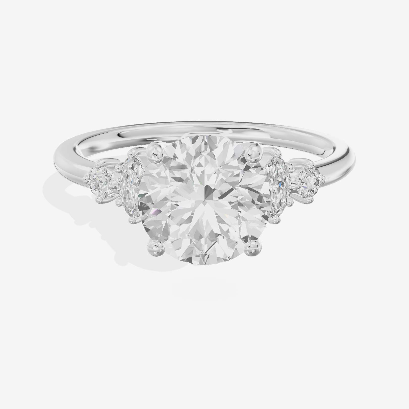 Hallowed Halcyon Round Engagement Ring with Side Stones (1/6 ct. tw.) in Platinum