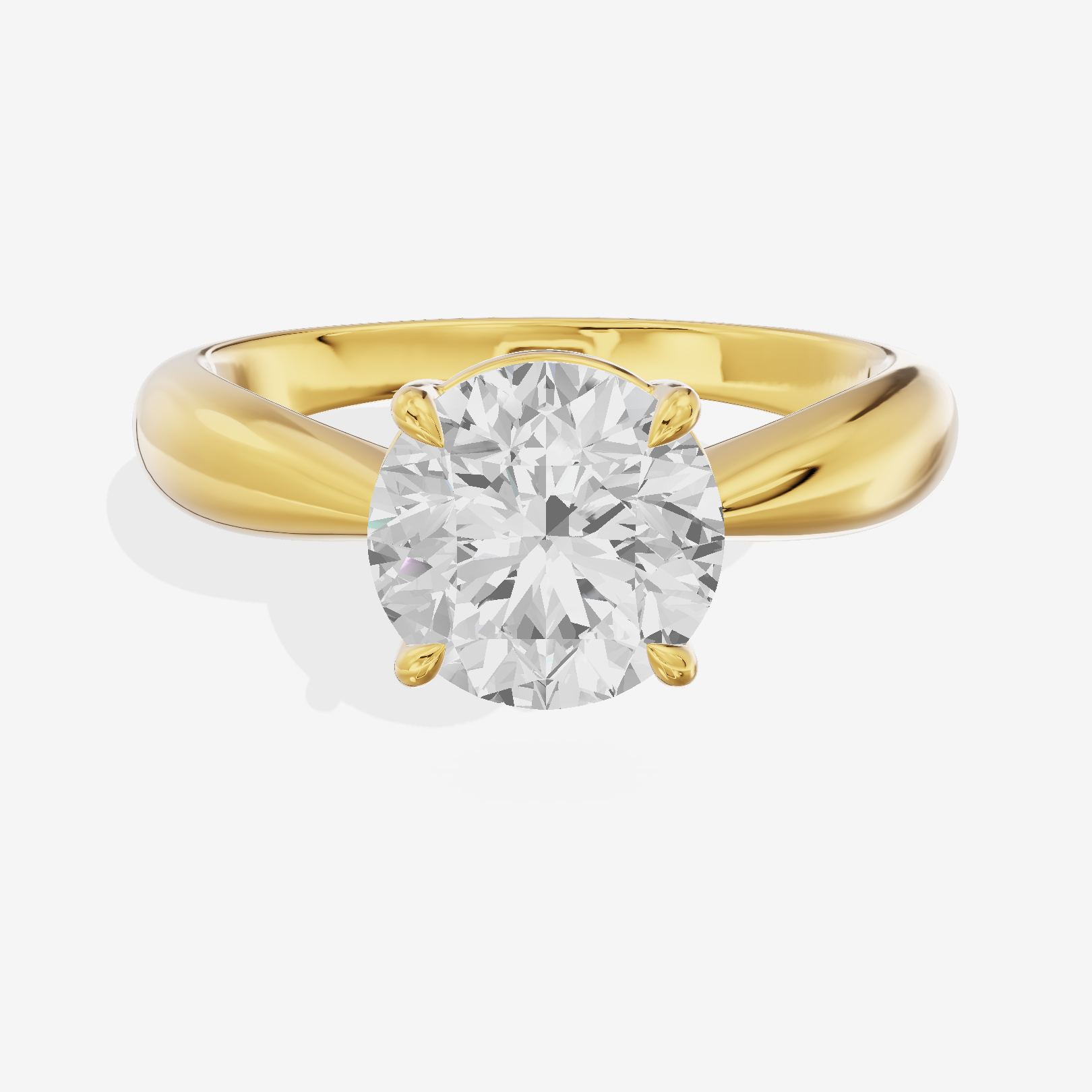 Aimora Trellis 2mm Round Solitaire Engagement Ring in 14K Yellow Gold