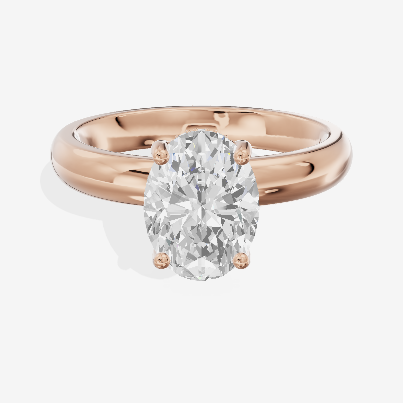 Lumera Halo Oval Engagement Ring (1/5 ct. tw.) in 14K Rose Gold