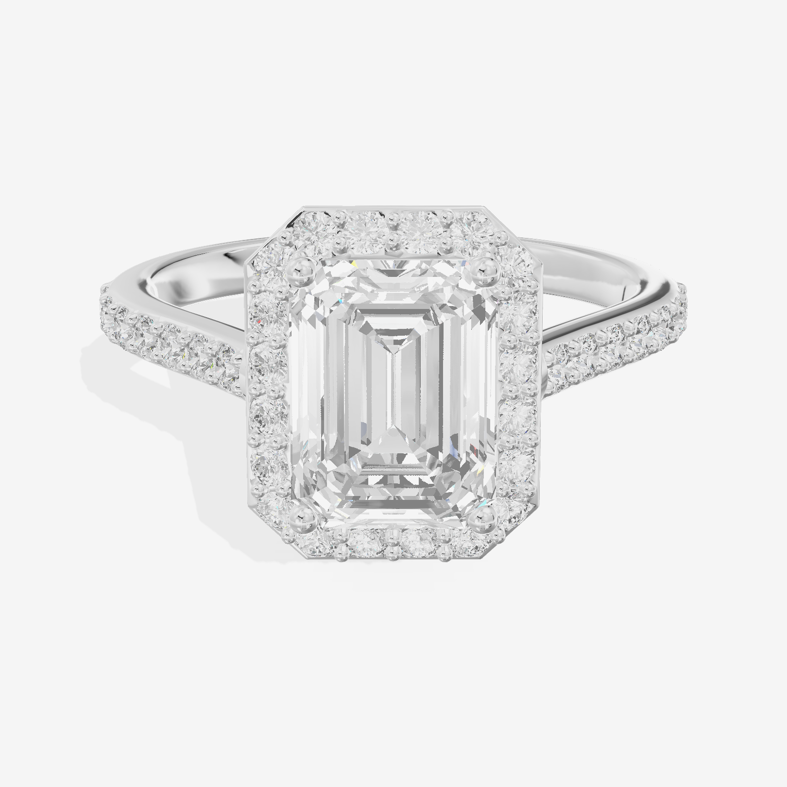 Liviana Emerald Halo Engagement Ring (2/5 ct. tw.) in Platinum