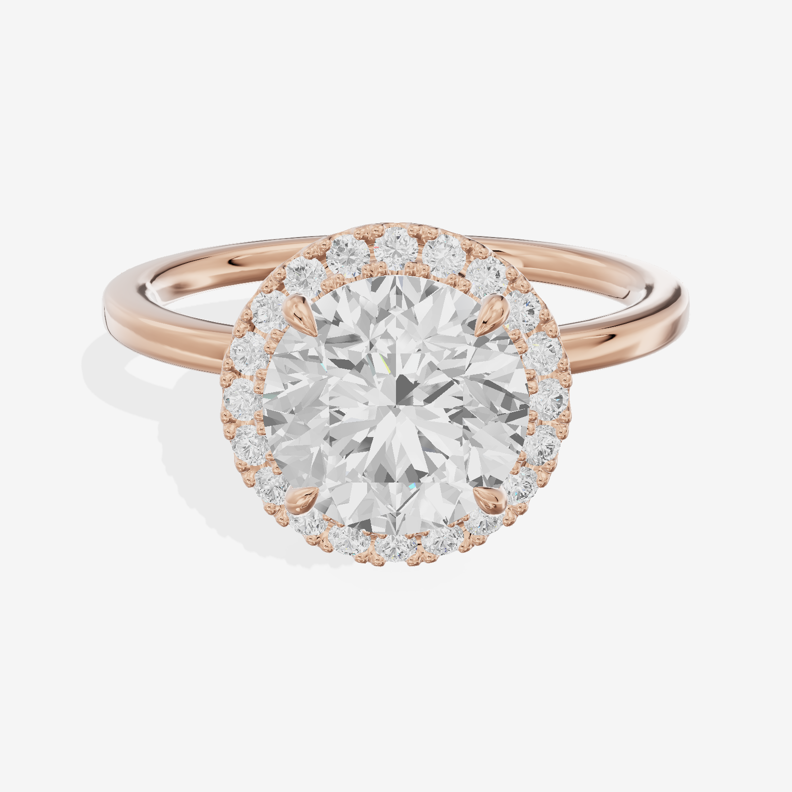 Coeurine Halo Round Engagement Ring (1/5 ct. tw.) in 18K Rose Gold