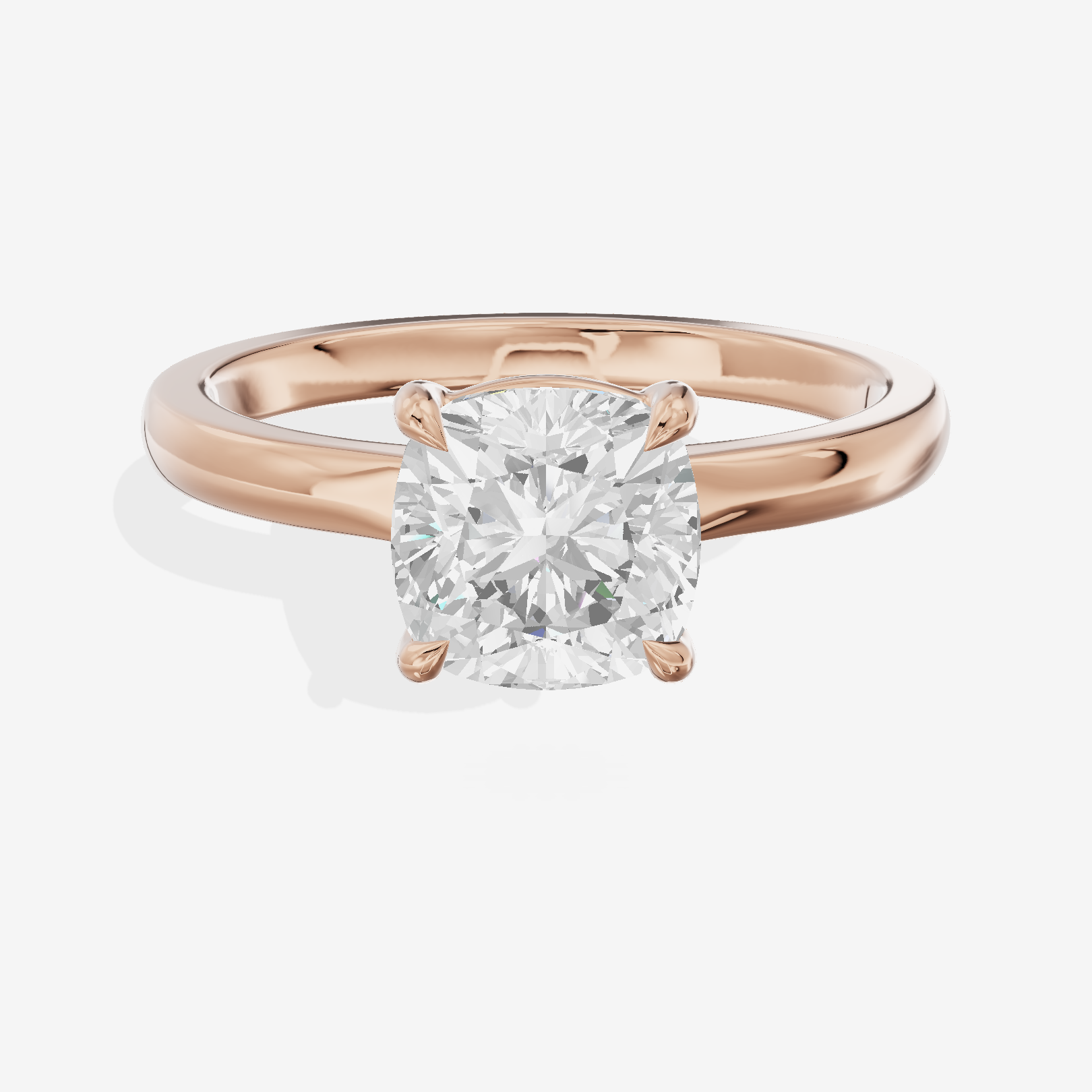Lumina Ring 2mm Cushion Solitaire Engagement Ring in 14K Rose Gold