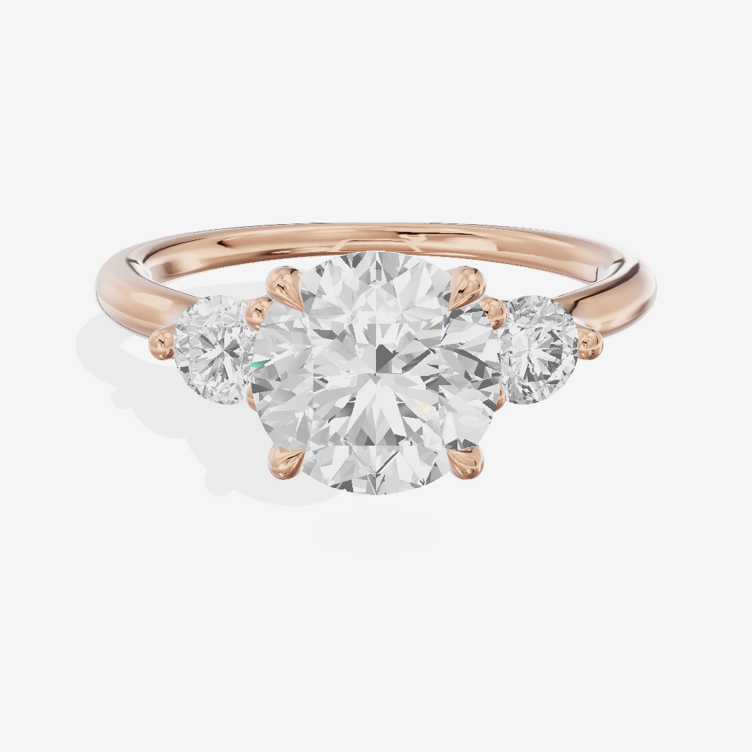 Eternal Vowsae Three Stone Round Engagement Ring (1/3 ct. tw.) in 18K Rose Gold
