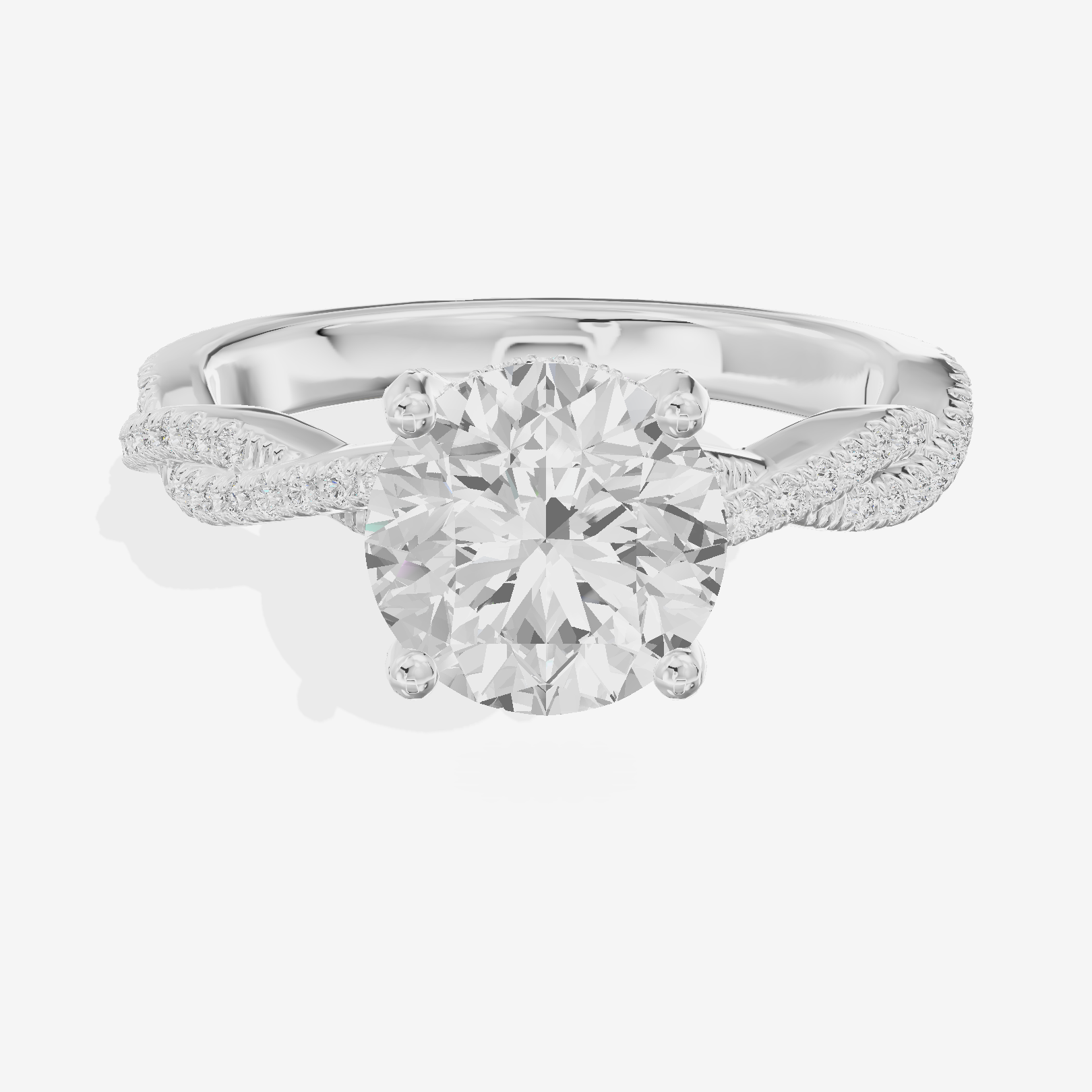 Luxe Twine Round Twisted Engagement Ring (1/3 ct. tw.) in 14K White Gold