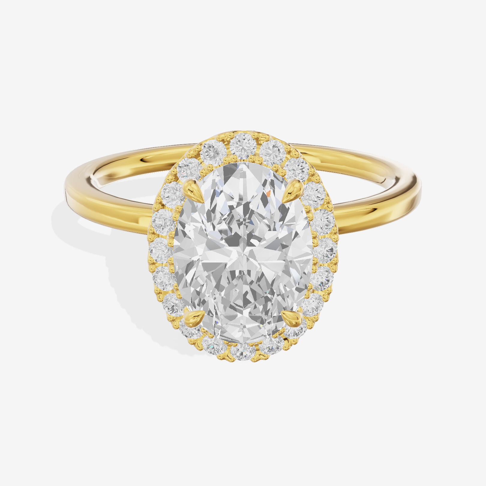 Coeurine Halo Oval Engagement Ring (1/5 ct. tw.) in 14K Yellow Gold