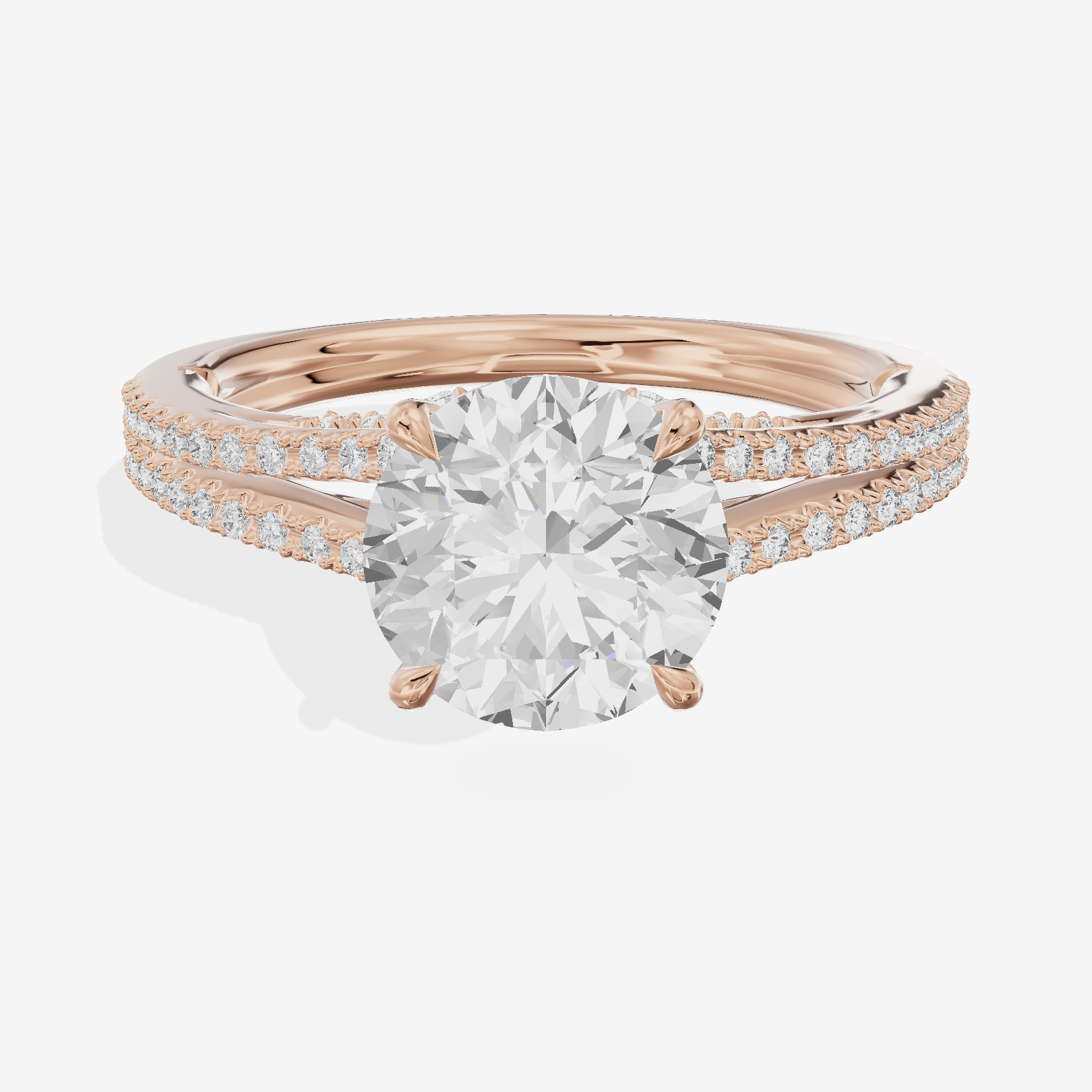 Aimora Cathedral 2mm Round Solitaire Engagement Ring (1/3 ct. tw.) in 18K Rose Gold