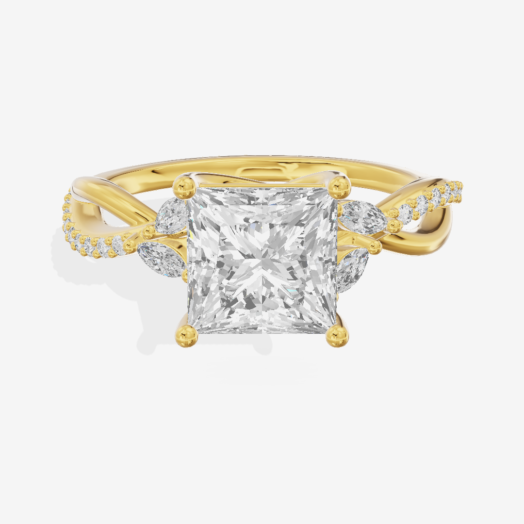 Petite Twine Princess Twisted Engagement Ring (1/5 ct. tw.) in 14K Yellow Gold