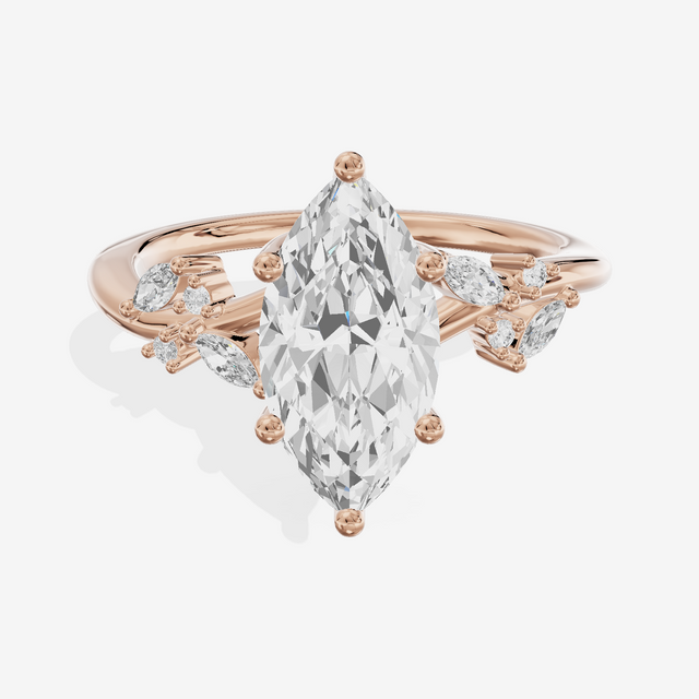Vintage Trueheart Marquise Engagement Ring (1/6 ct. tw.) in 18K Rose Gold