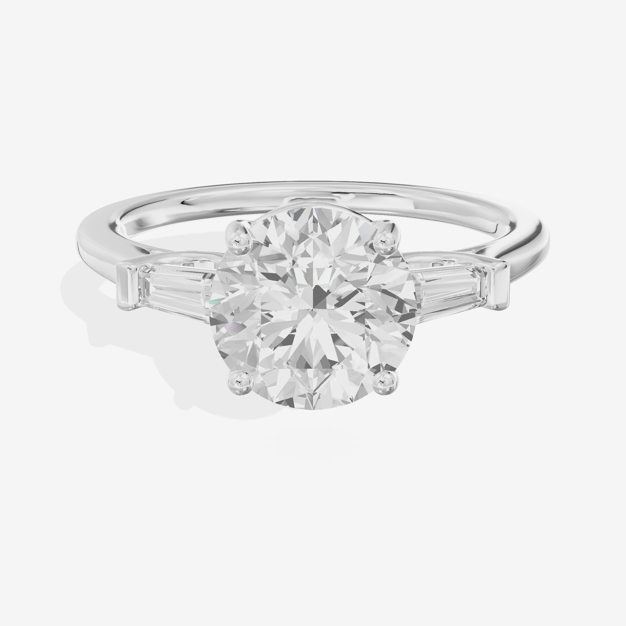 Hallowed Halcyon Round Engagement Ring with Side Stones (1/6 ct. tw.) in Platinum