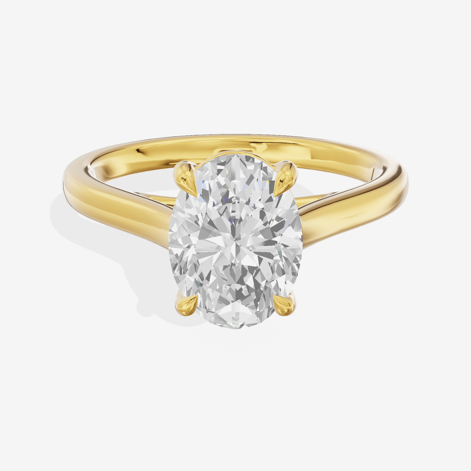 Whispered Coeurine 2mm Oval Solitaire Engagement Ring in 18K Yellow Gold