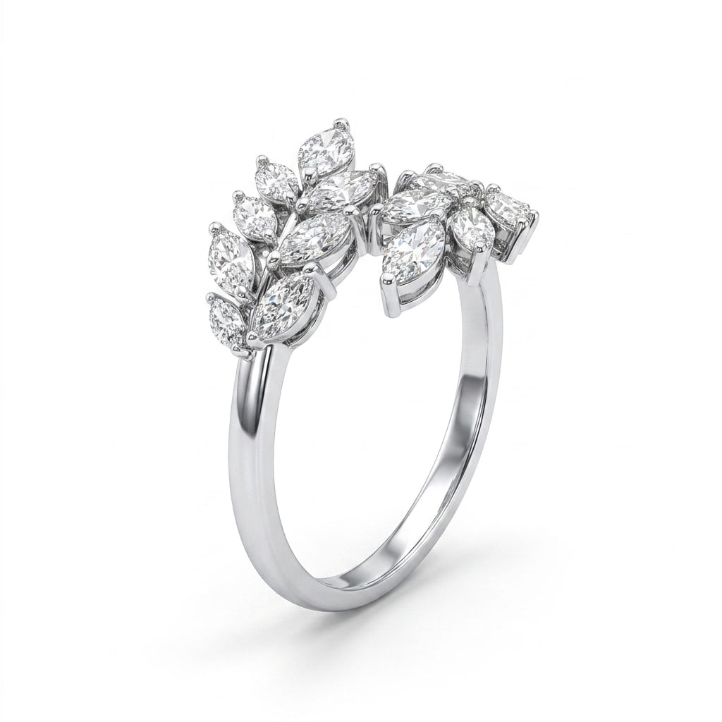 Cluster Pear Engagement Ring (1/6 ct. tw.) in 18K White Gold