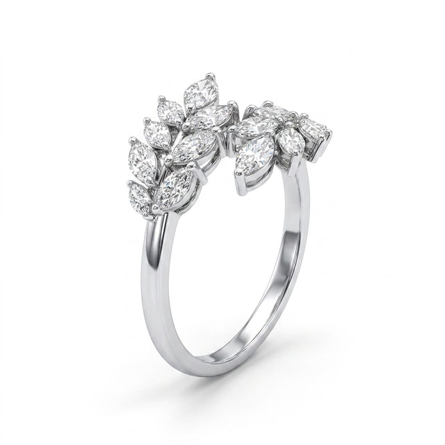 Cluster Pear Engagement Ring (1/6 ct. tw.) in 18K White Gold