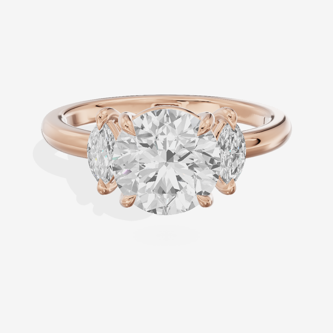 Classic Sincere Three Stone Round Engagement Ring (1/3 ct. tw.) in 18K Rose Gold