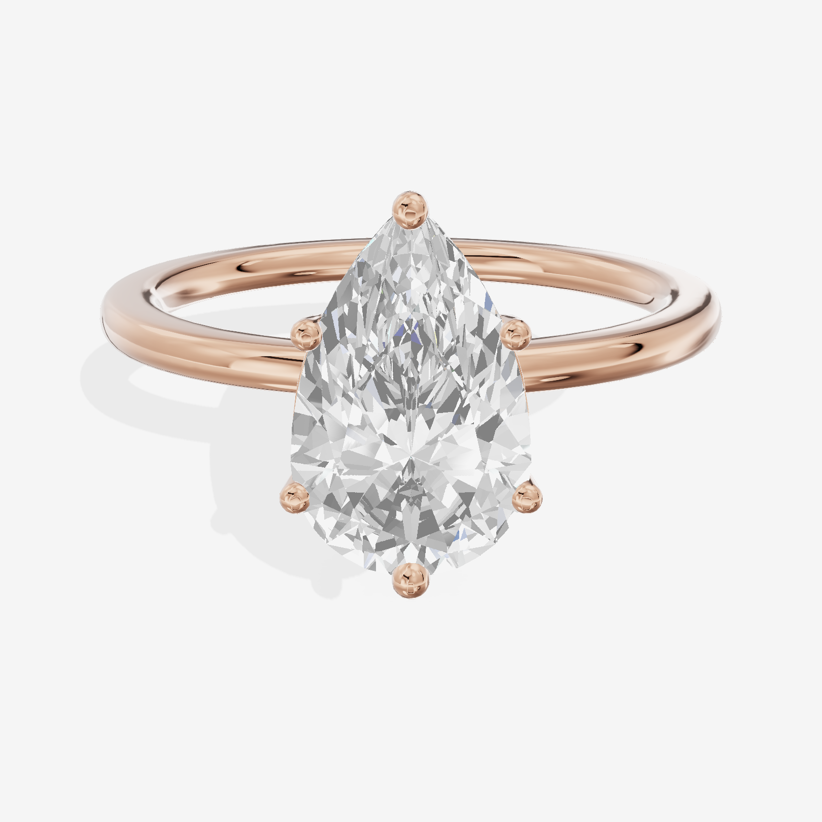 Whispered Selenia 1.5mm Pear Solitaire Engagement Ring in 14K Rose Gold