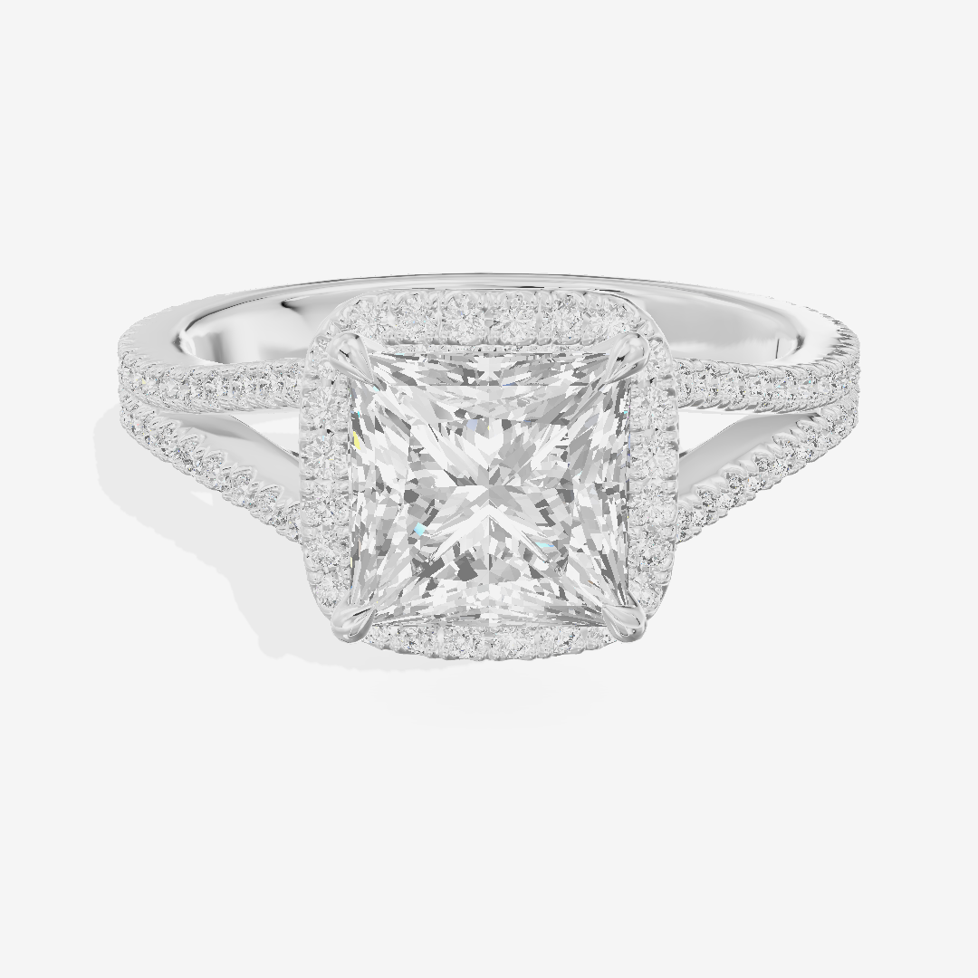Modern Adorae Princess Hidden Halo Engagement Ring (1/2 ct. tw.) in 14K White Gold