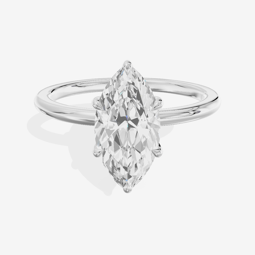Sincere Cathedral 1.5mm Marquise Six-Prong Engagement Ring in Platinum