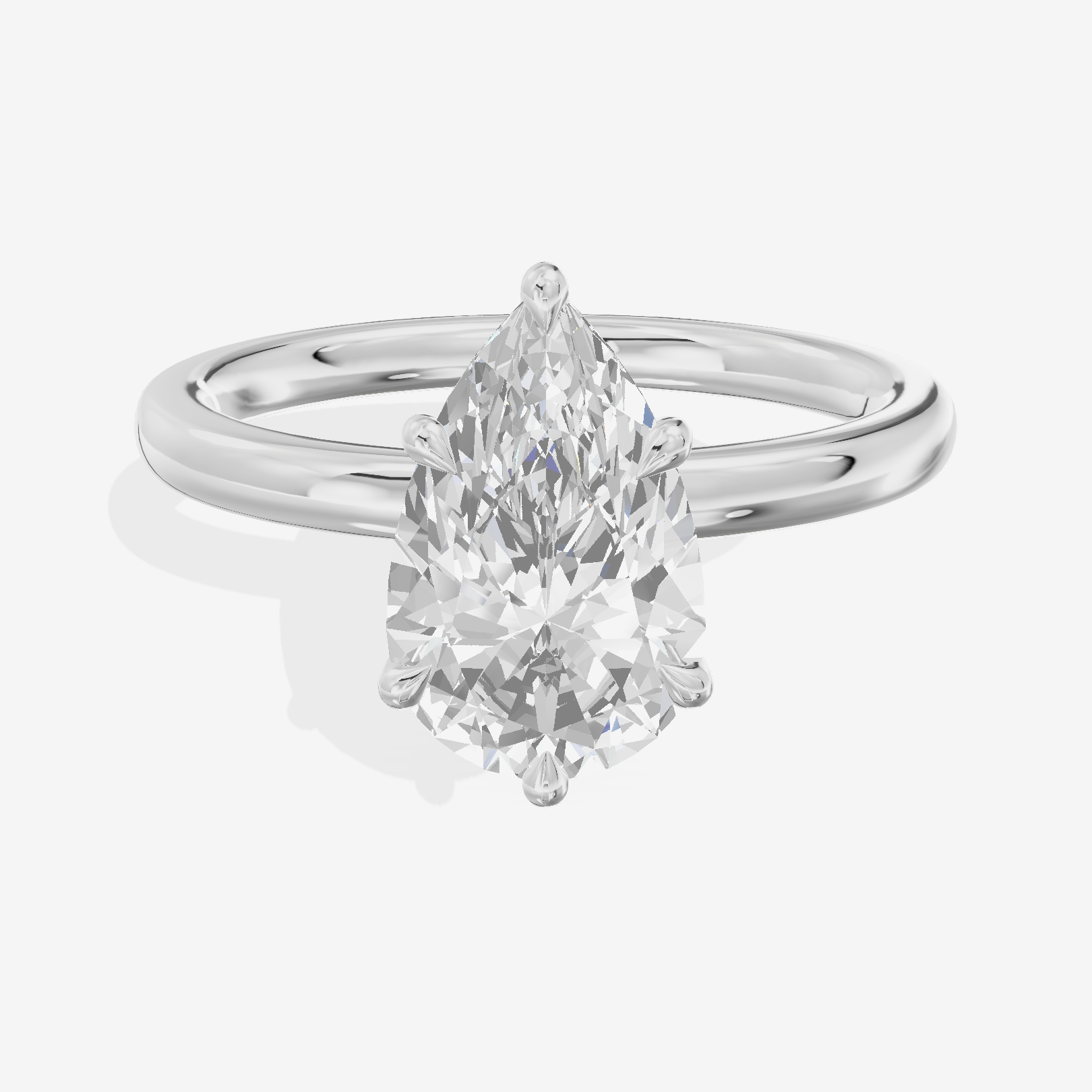 Tensare Halo Pear Engagement Ring (1/4 ct. tw.) in 18K White Gold