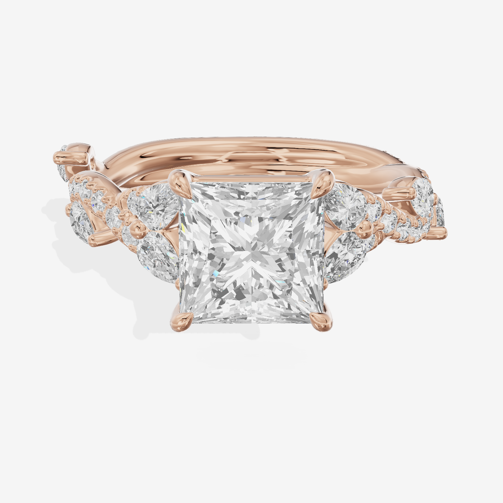 Vintage Heartline Princess Engagement Ring (2/3 ct. tw.) in 18K Rose Gold
