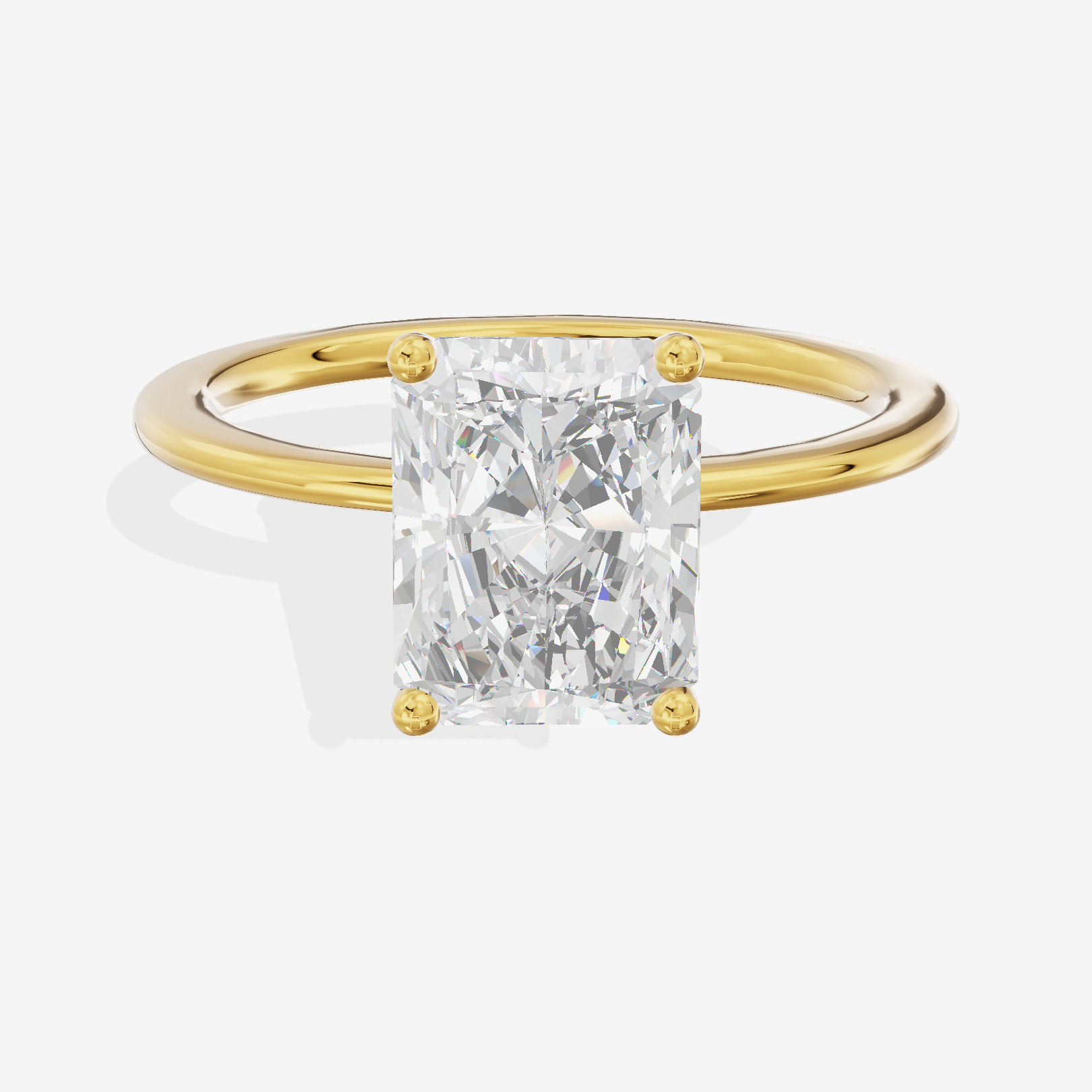 Whispered Promezza 1.4mm Radiant Solitaire Engagement Ring in 18K Yellow Gold