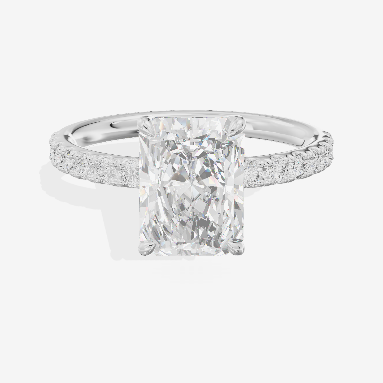 Vintage Selenia Radiant Engagement Ring with Side Stones (1/4 ct. tw.) in Platinum