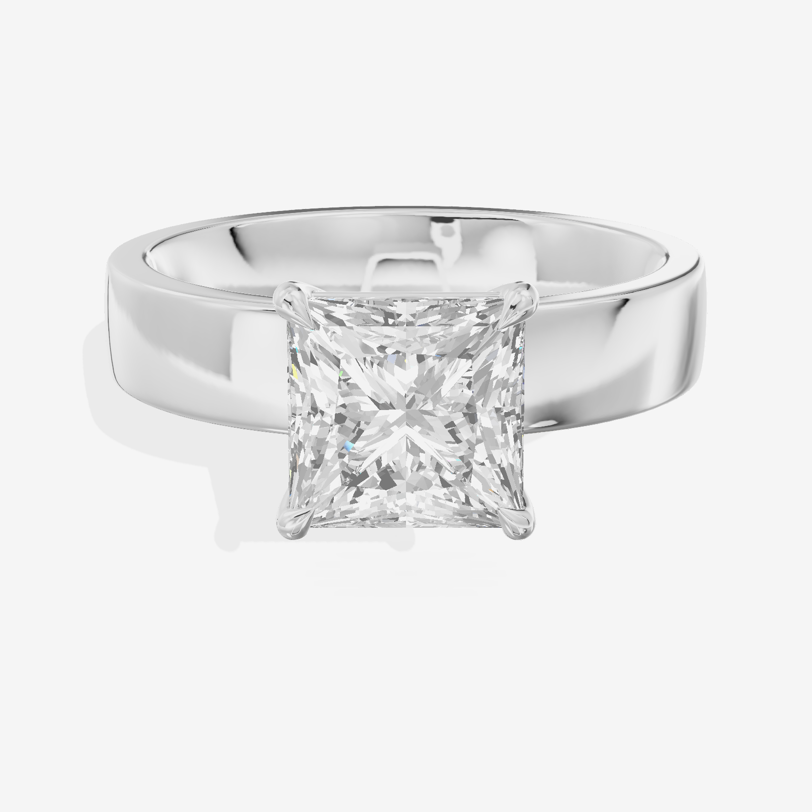 Hallowed Coeurine 4mm Princess Solitaire Engagement Ring in Platinum