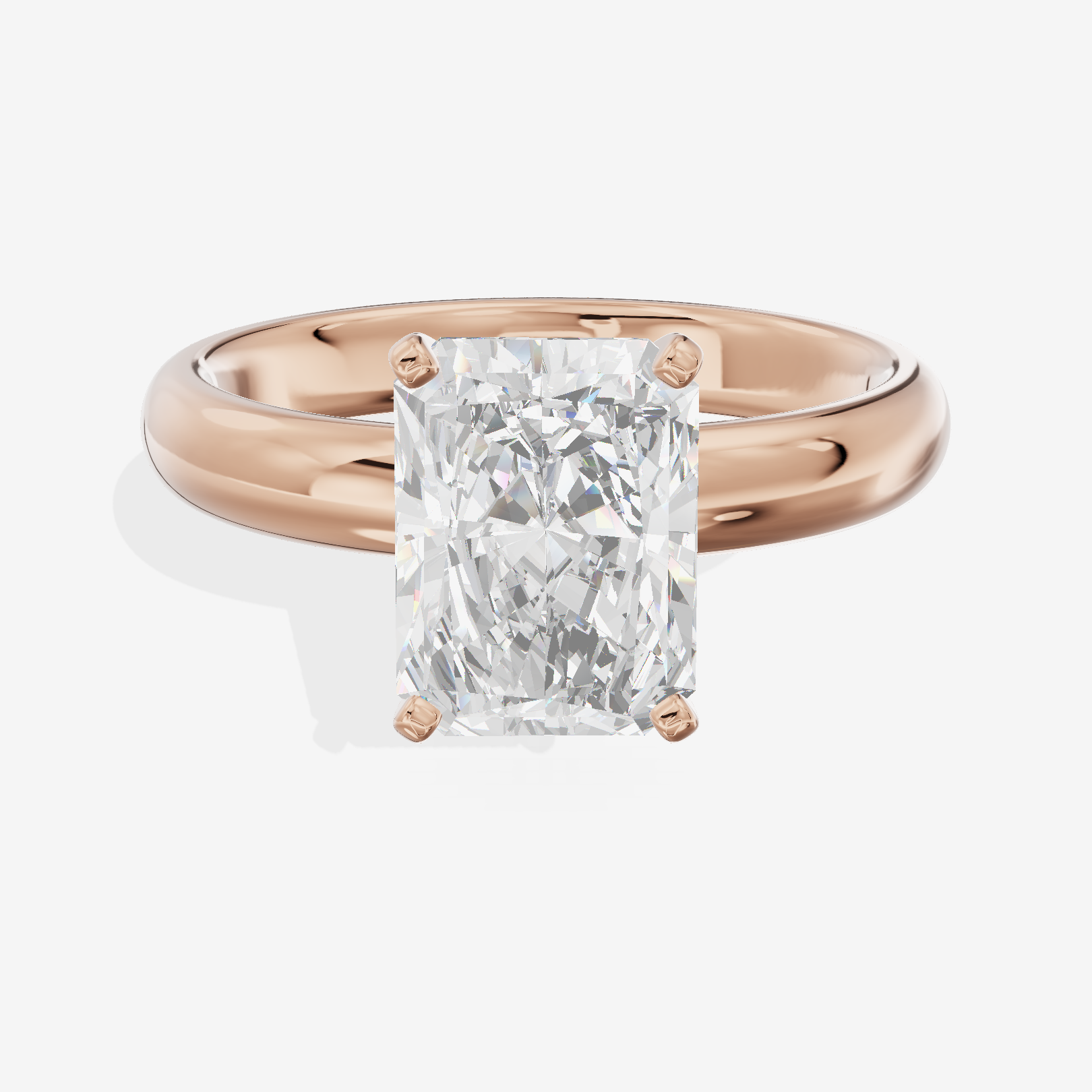 Sincere Trellis 3mm Radiant Comfort Fit Engagement Ring in 18K Rose Gold