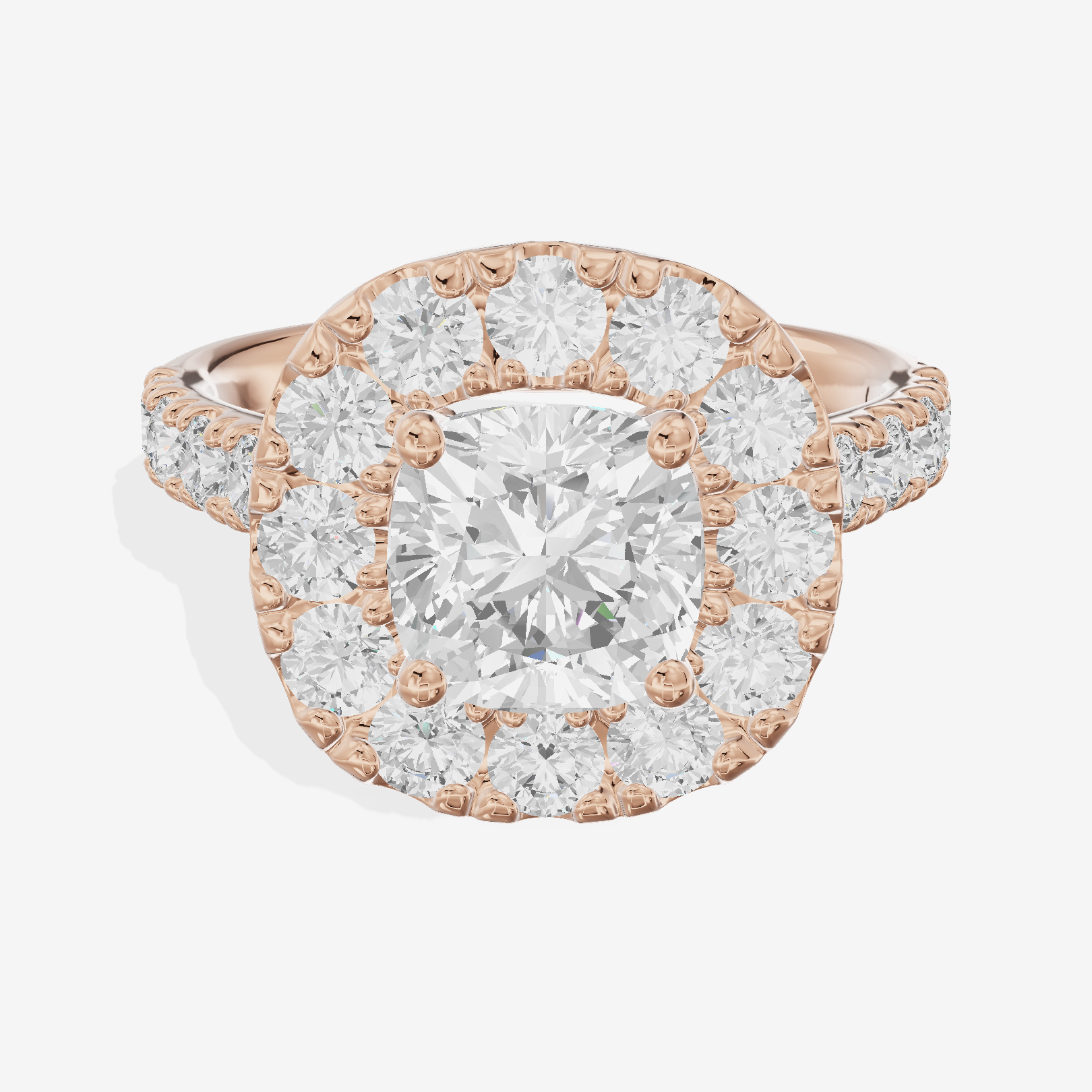 Liviana Halo Cushion Engagement Ring (1/4 ct. tw.) in 18K Rose Gold