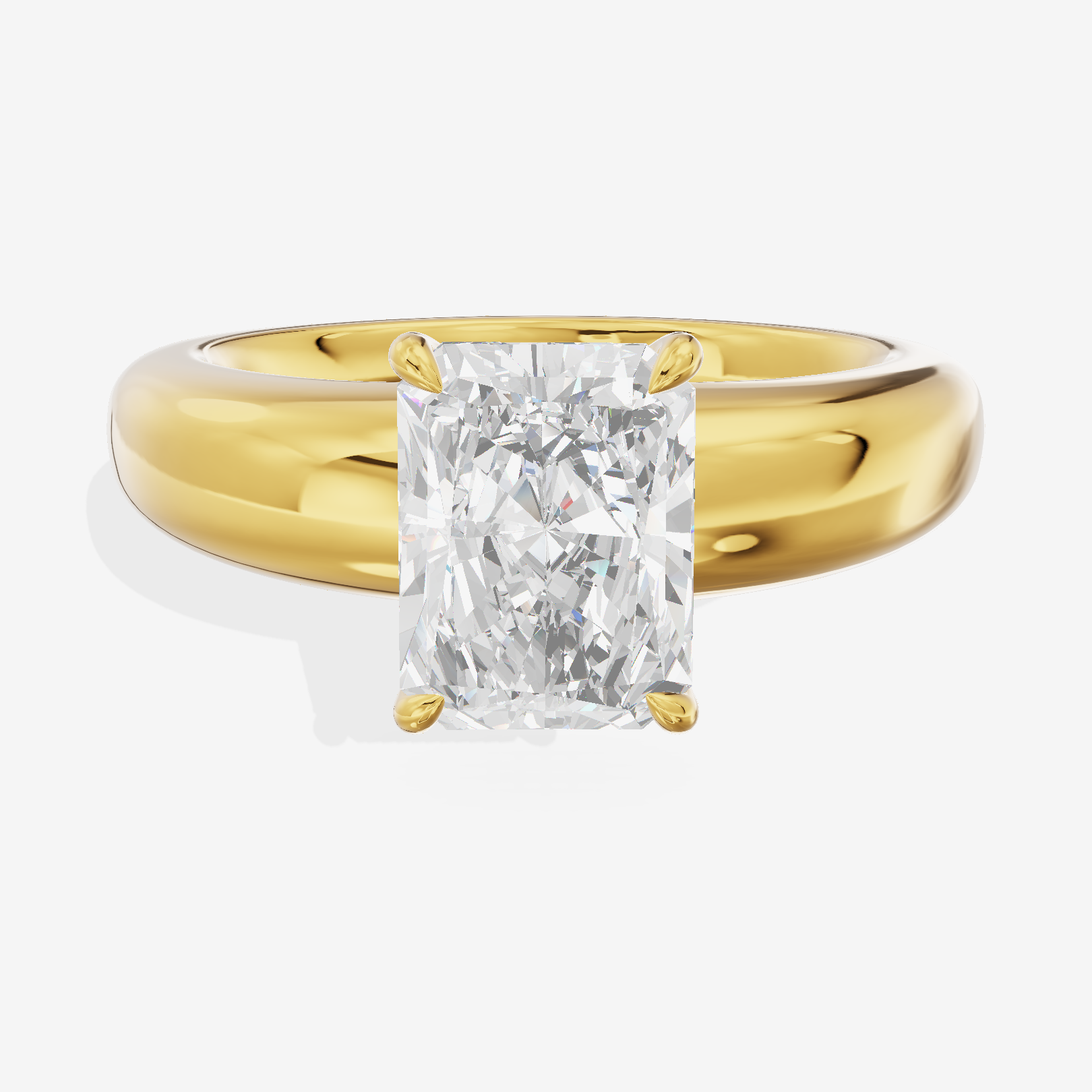 Whispered Adorae 5mm Radiant Solitaire Engagement Ring in 14K Yellow Gold