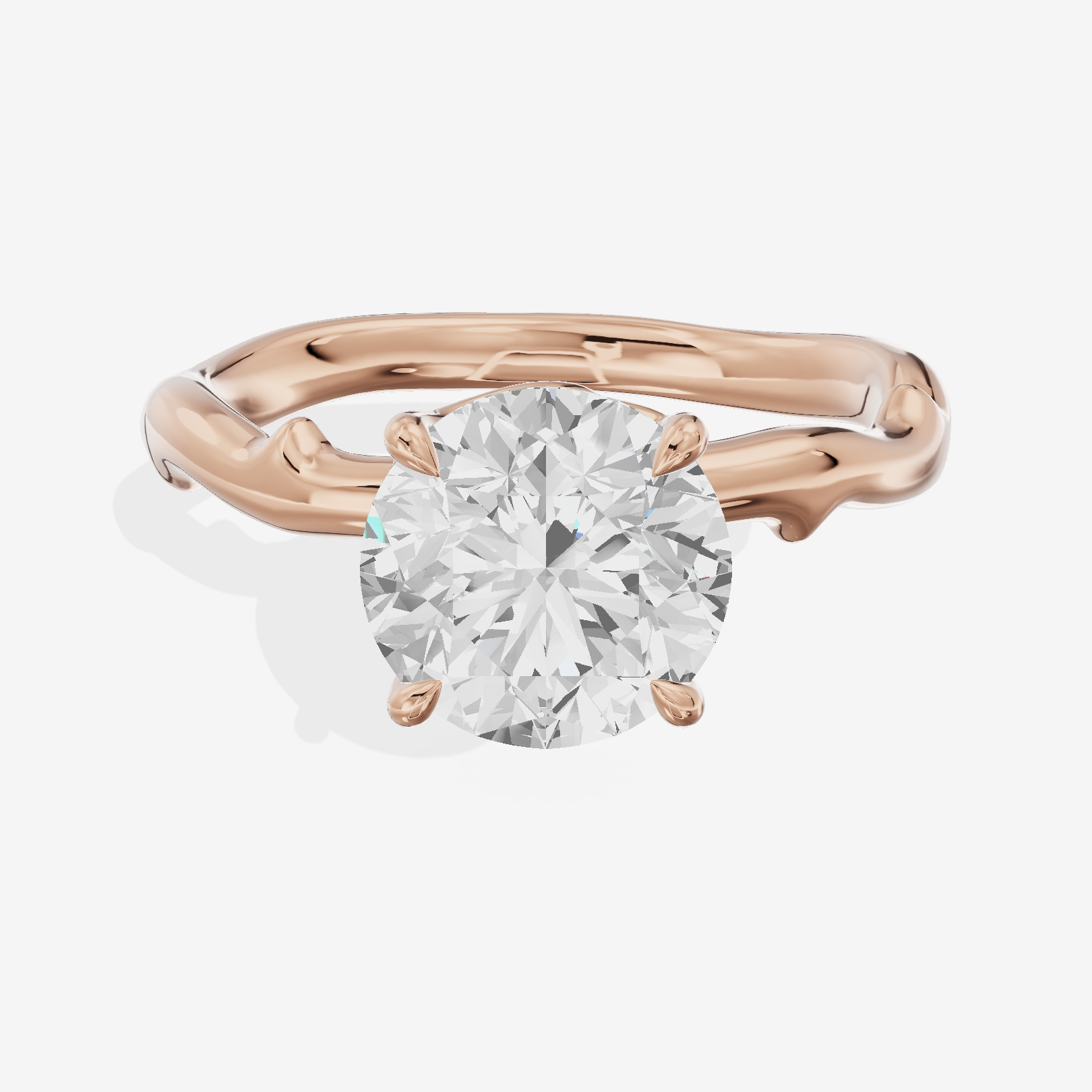 Vowsae Cathedral 2.2mm Round Solitaire Engagement Ring in 18K Rose Gold